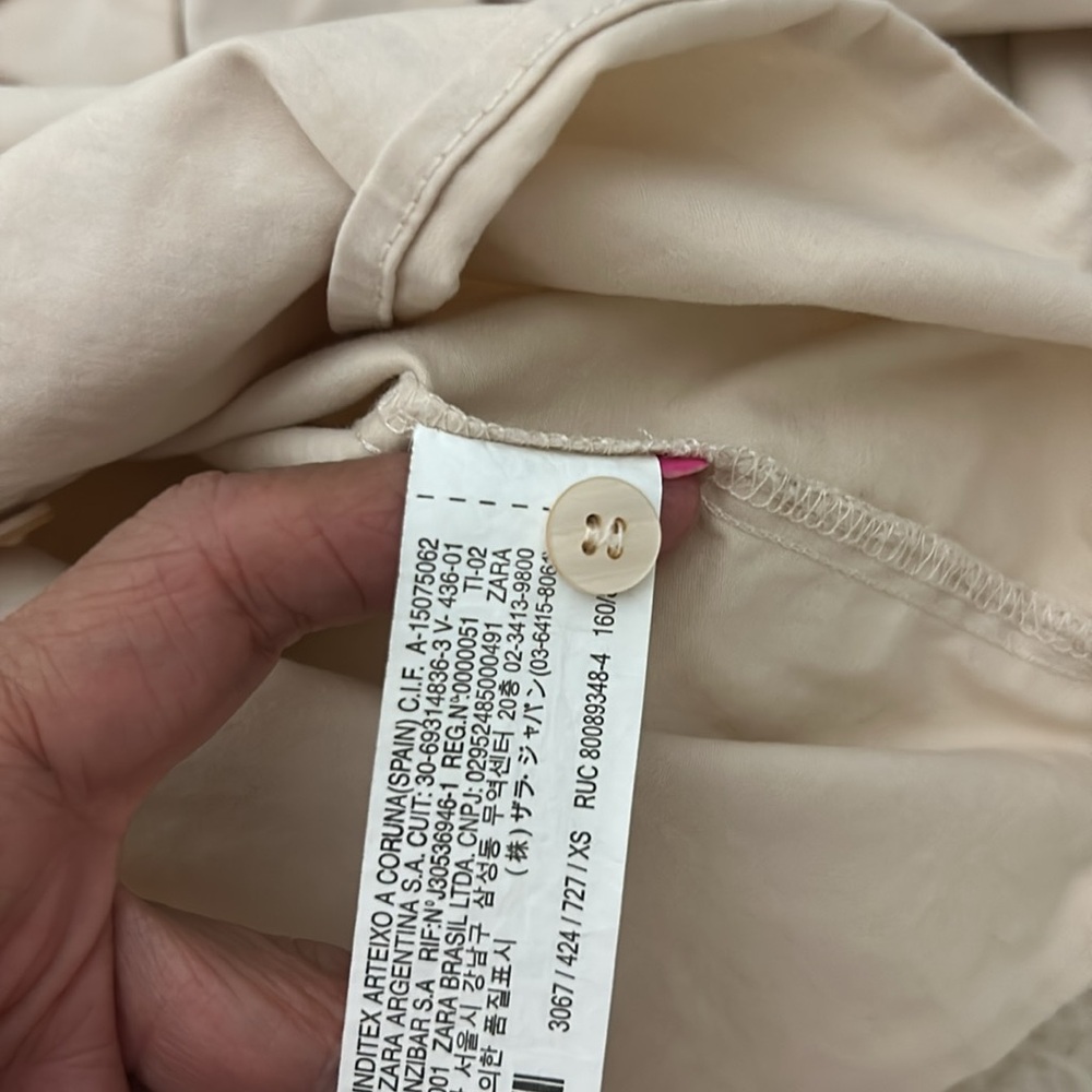 Zara Cream Cargo Shirt Size XS - Picture 5 of 9